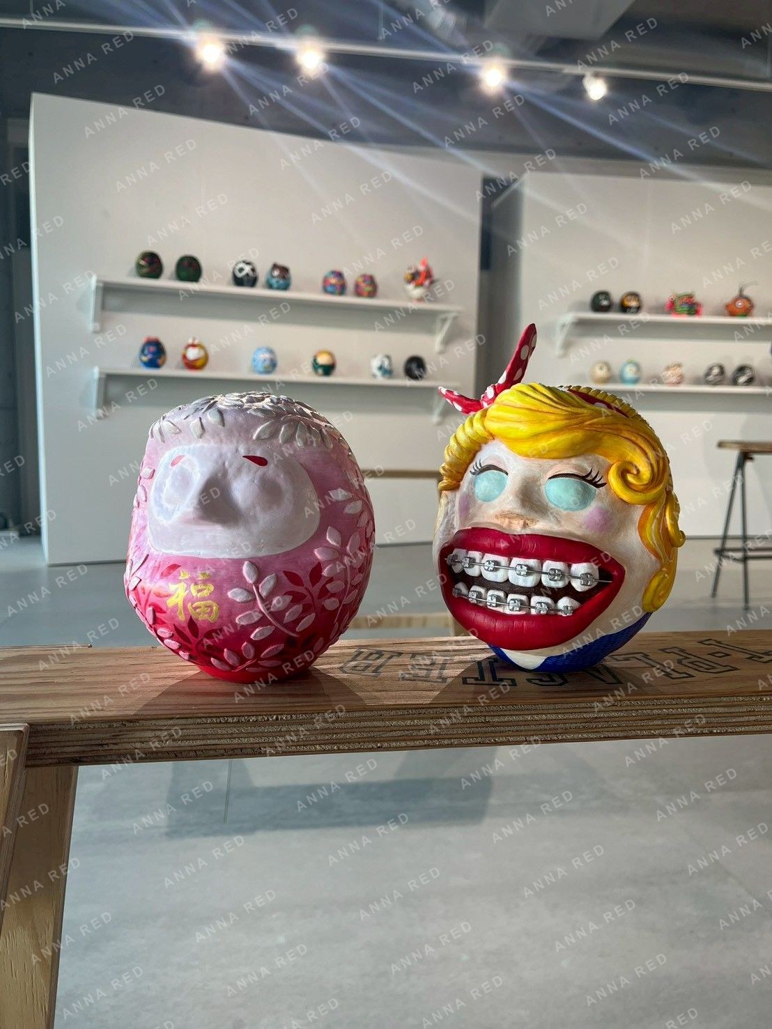 Loretta the Orthodontic Daruma, installation view with Fuku Daruma